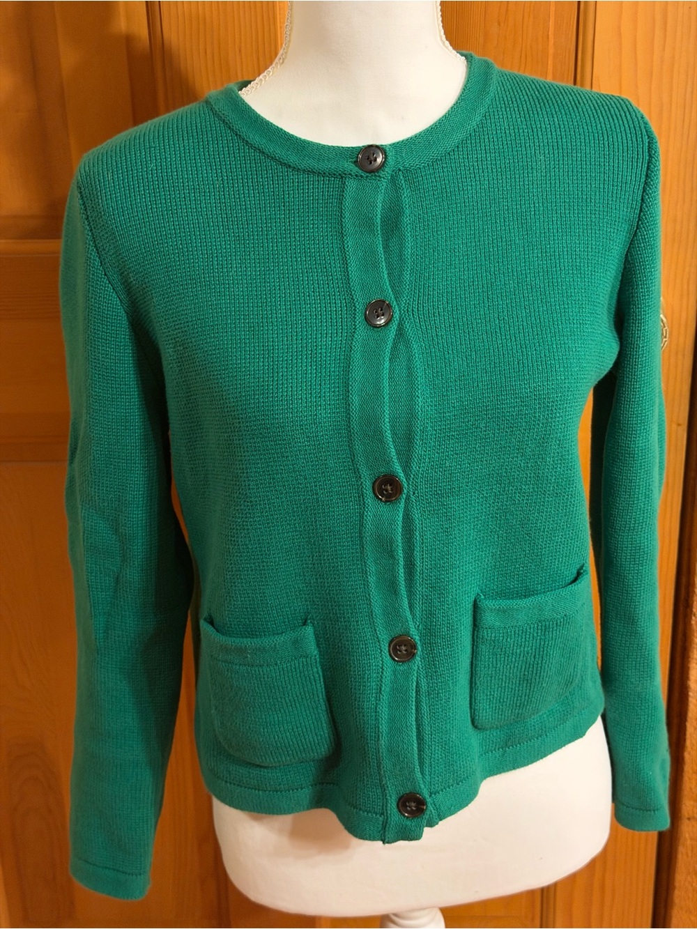 LOFT Emerald Green Button-Front Cardigan